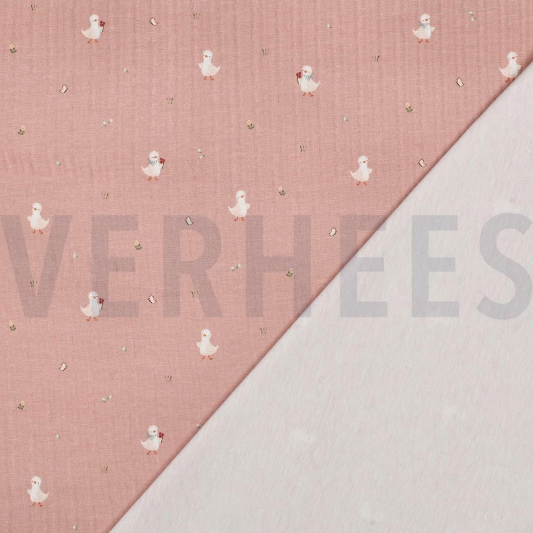 Jersey Gänse und Blümchen - rosa