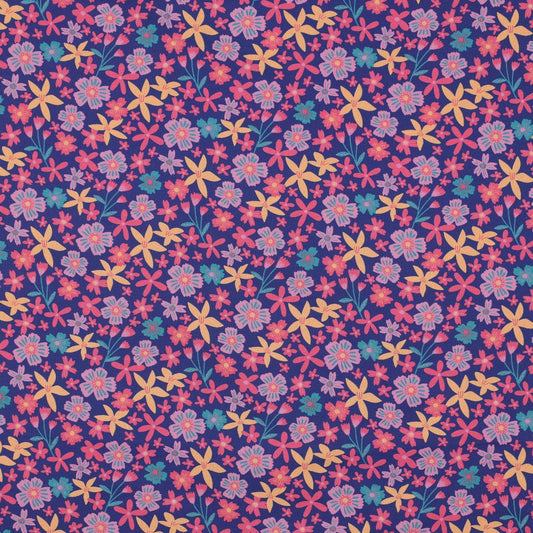 Baumwolle "Blümchen" Blau