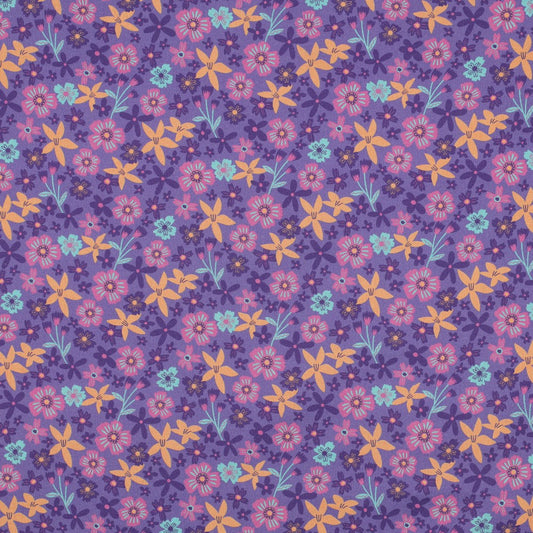 Baumwolle "Blümchen" Lavendel