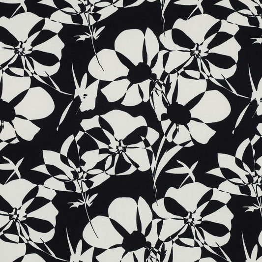 Viskose "abstrakte Blumen" Navy