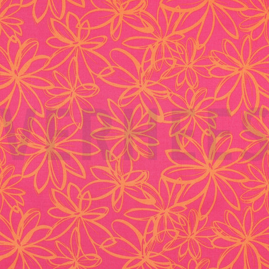 Rosella Stretch "Blumen" Fuchsia
