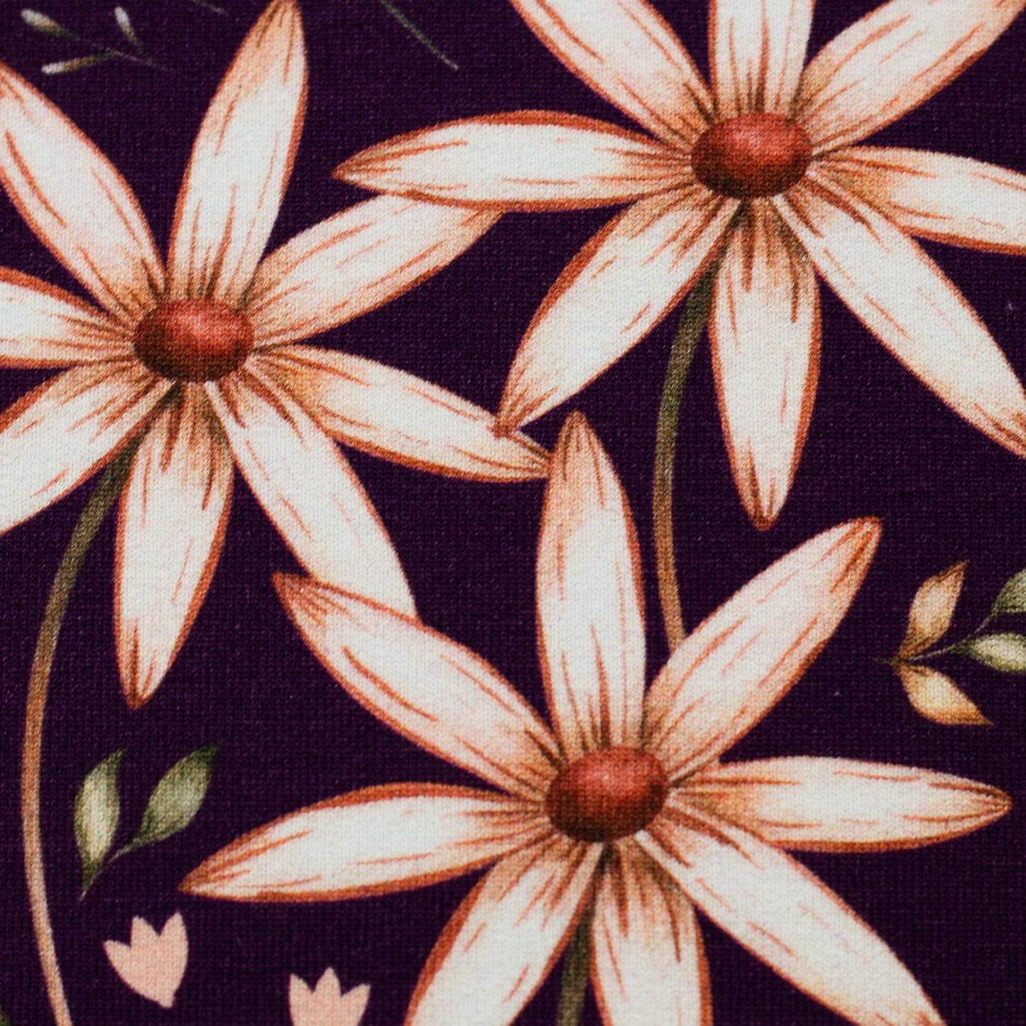 French Terry "Blumen" Violett