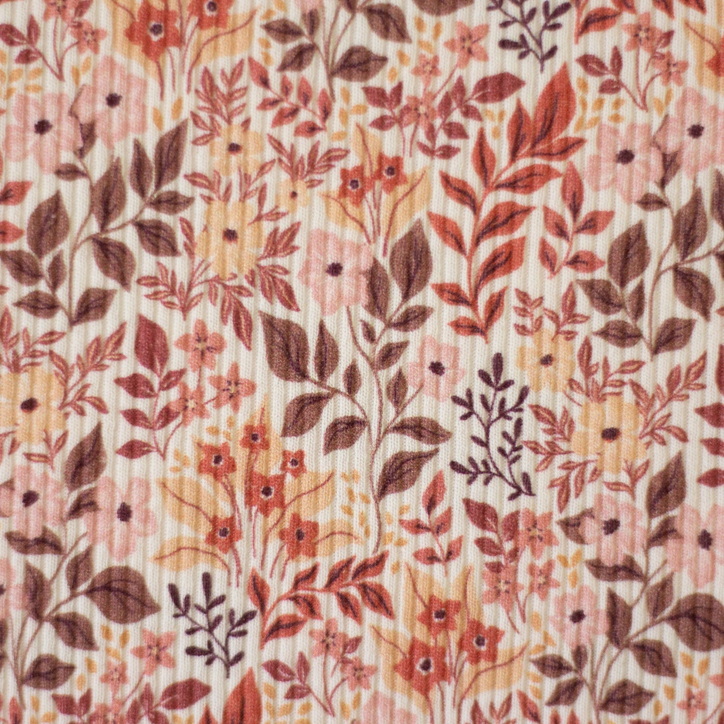 Ripp- Jersey Druck "Blumen"