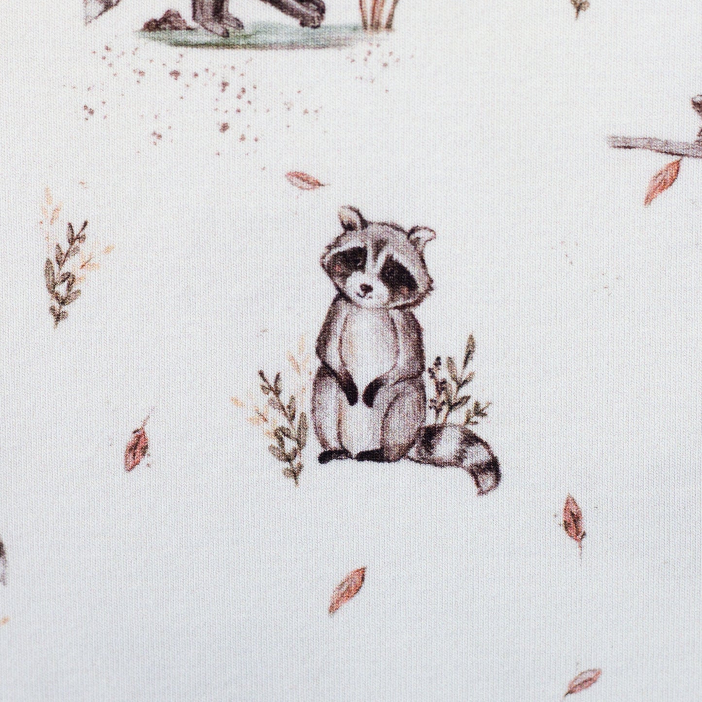 Jersey Druck "Waschbär" weiß