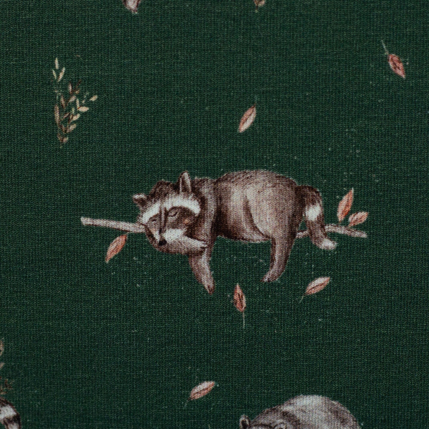 Jersey Druck "Waschbär" dunkelgrün