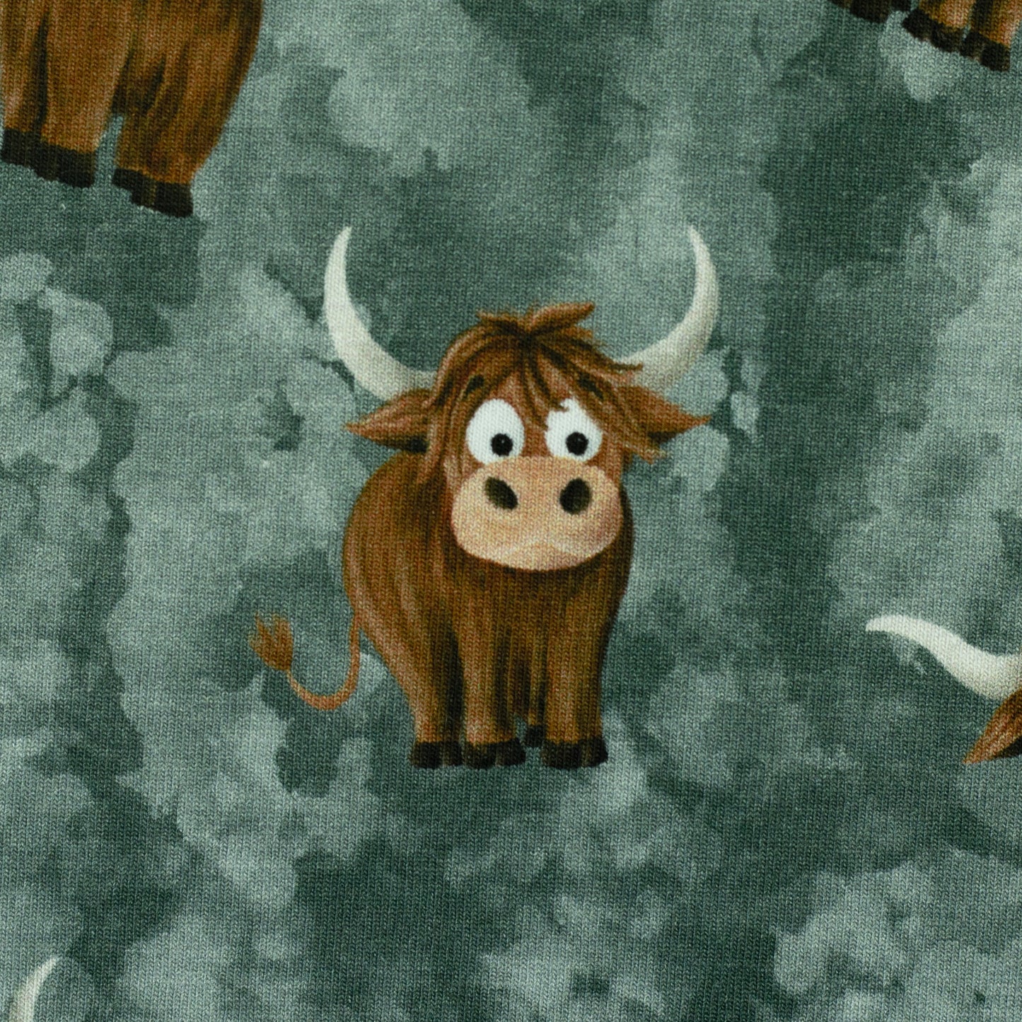 French Terry Holy Cow by Mrs. Mint Design grün
