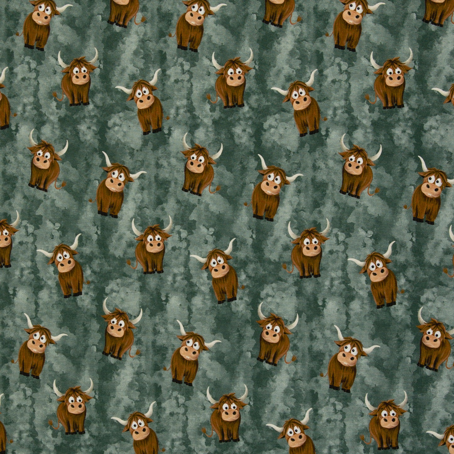 French Terry Holy Cow by Mrs. Mint Design grün