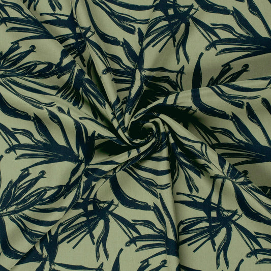 Viskose "Blätter" olivgrün