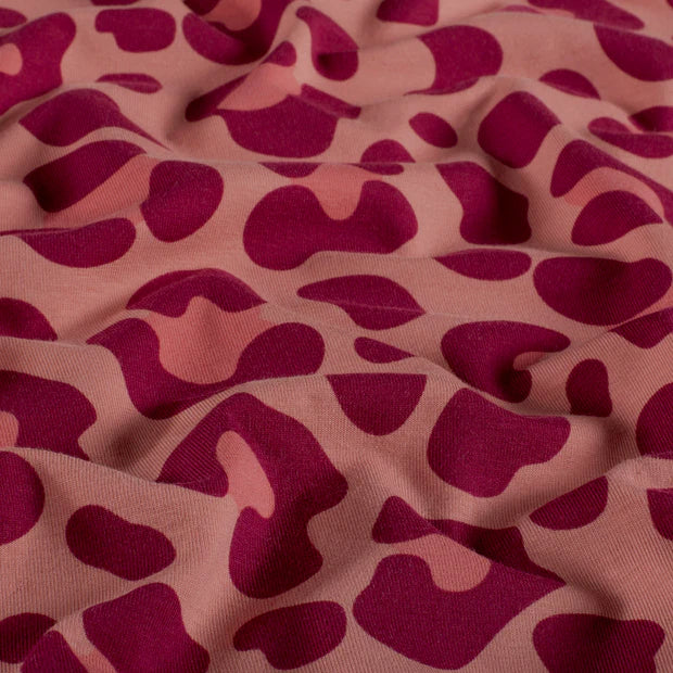 Jersey Druck Leoprint altrosa