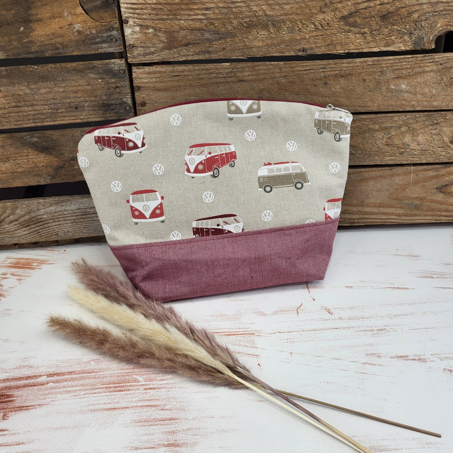 Dekostoff "VW Bulli" rot