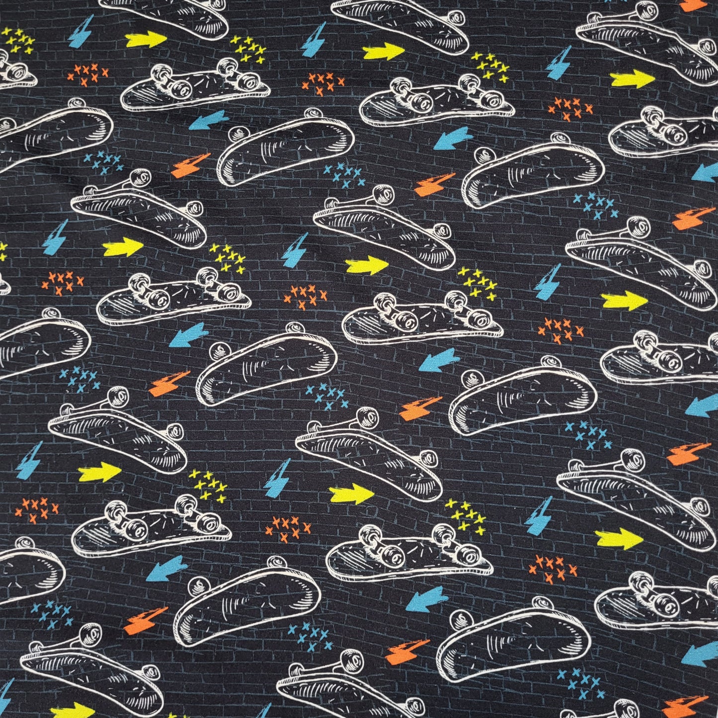 Baumwolljersey "Skatebord" Dark Navy