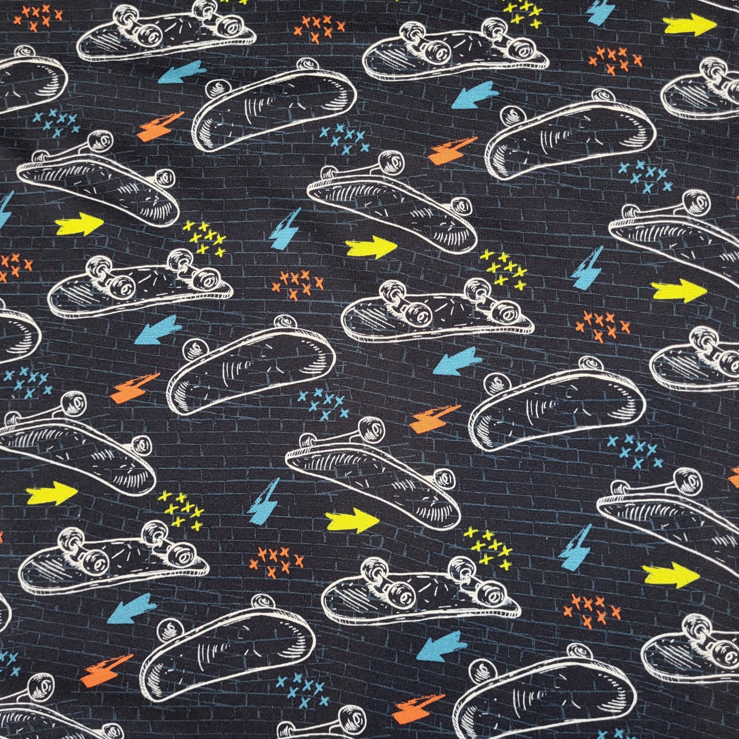 Baumwolljersey "Skatebord" Dark Navy