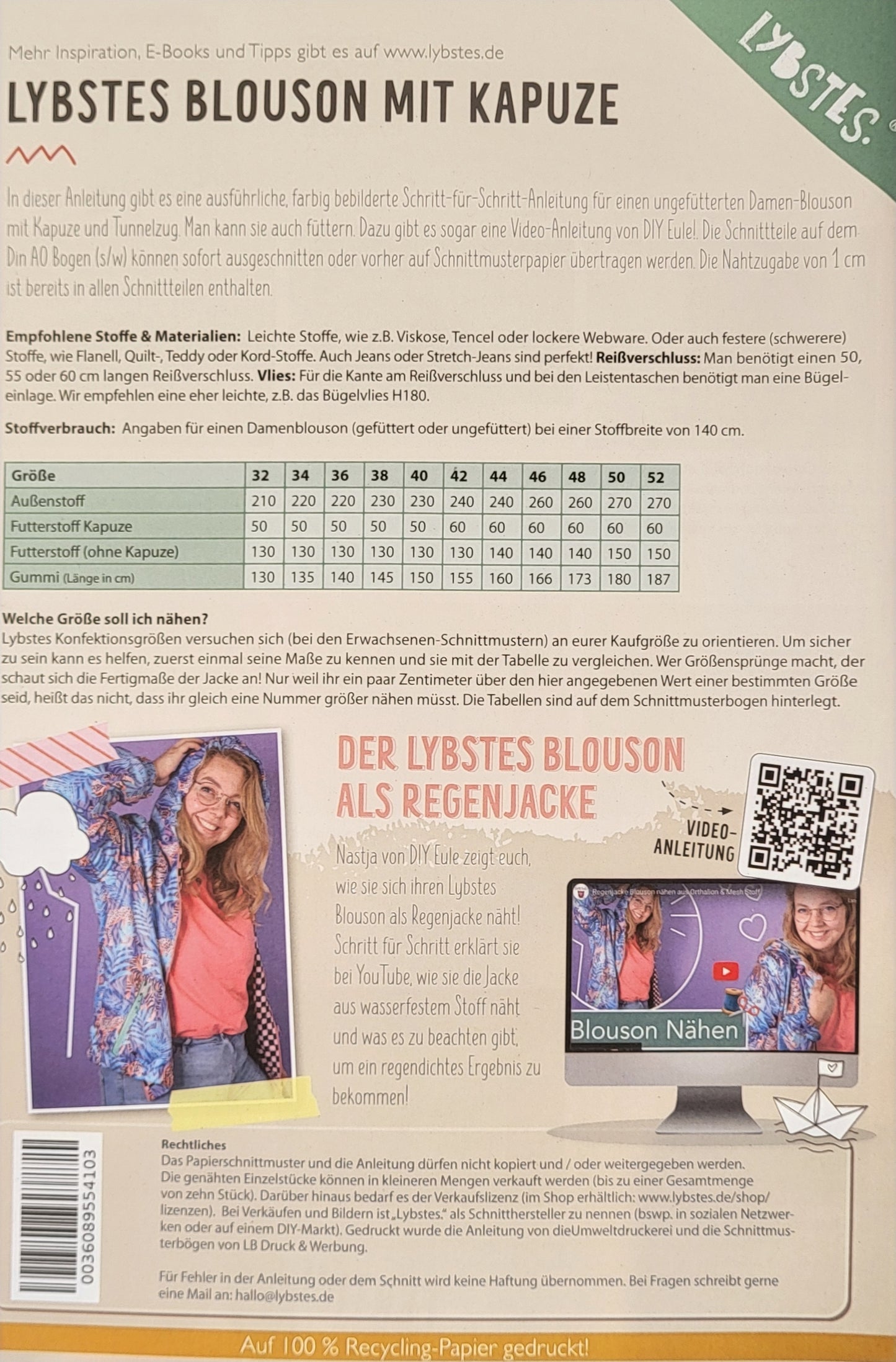 "Blousonjacke mit Tunnelzug" von Lybstes (Gr.32-52)