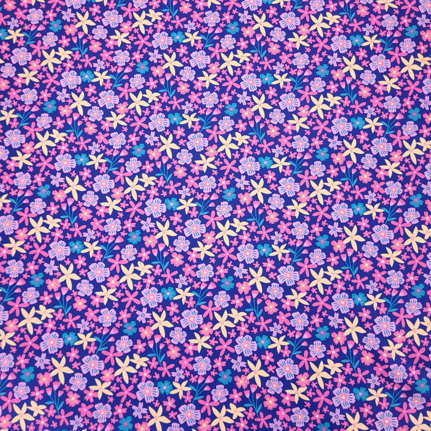 Baumwolle "Blümchen" Blau