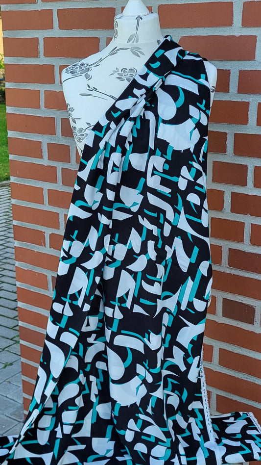 Viskose "Abstrakt" Schwarz