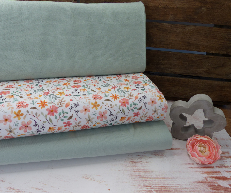 Stoffpaket Frühlings-Blümchen mit Jersey