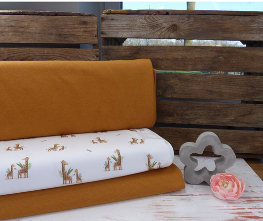 Stoffpaket Giraffen mit French Terry
