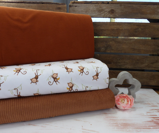 Stoffpaket Affen mit Cordjersey