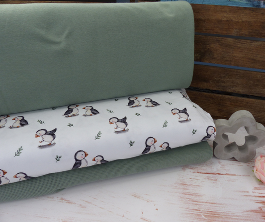 Stoffpaket Papageientaucher mit Jersey