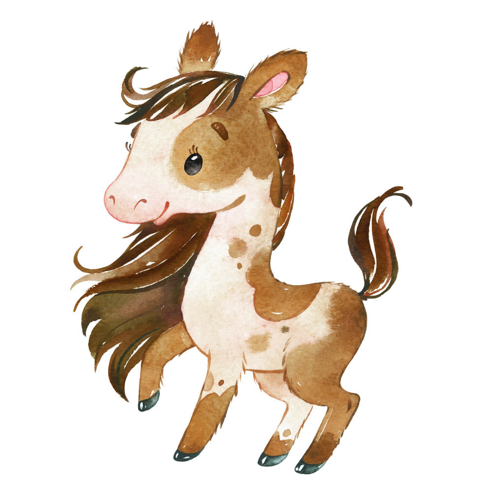 Bügelbild Pferd mit Blumen