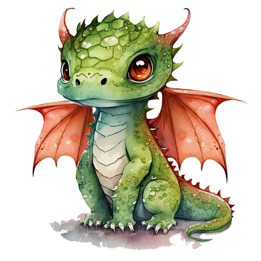 Bügelbild Drache Grün