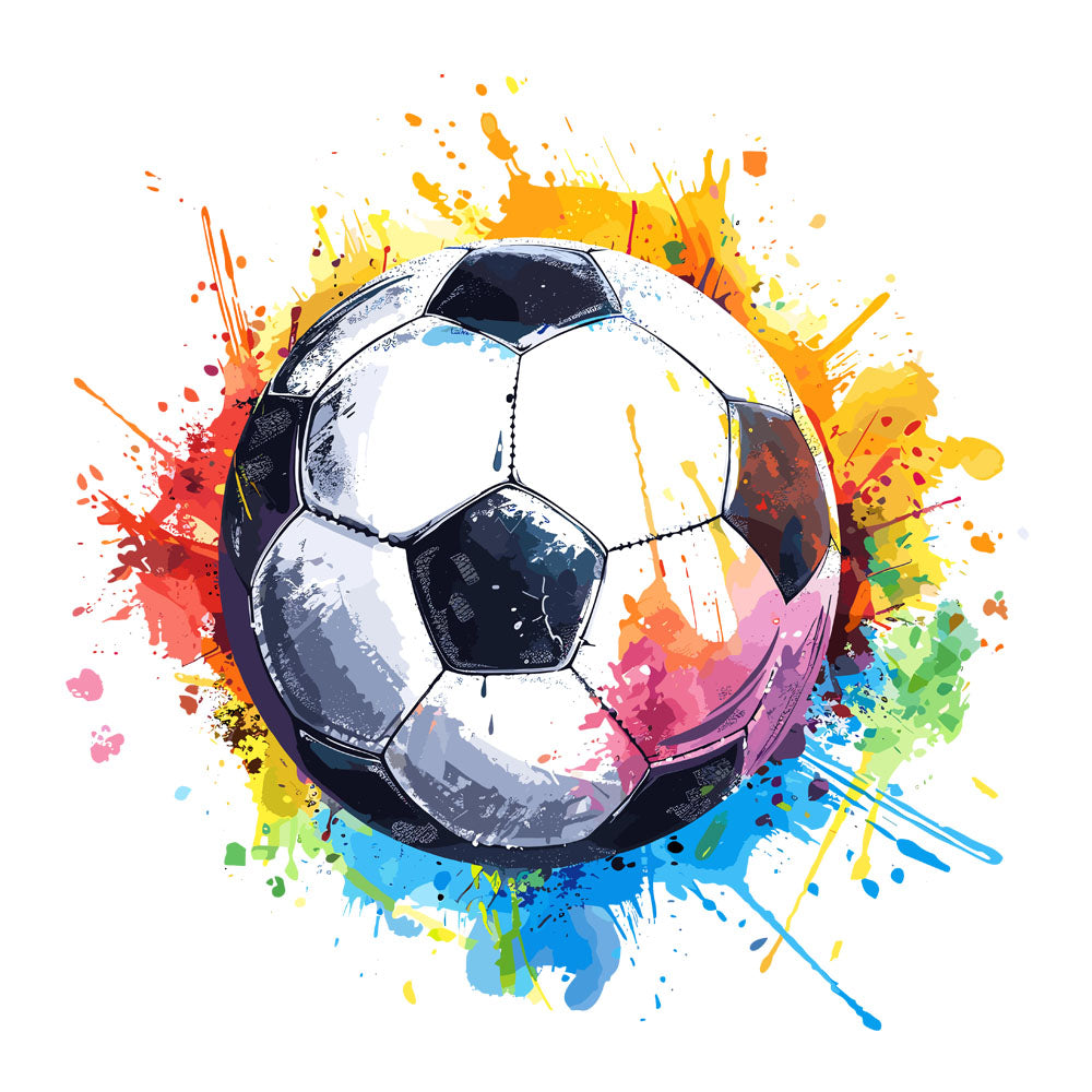 Bügelbild Fußball bunt