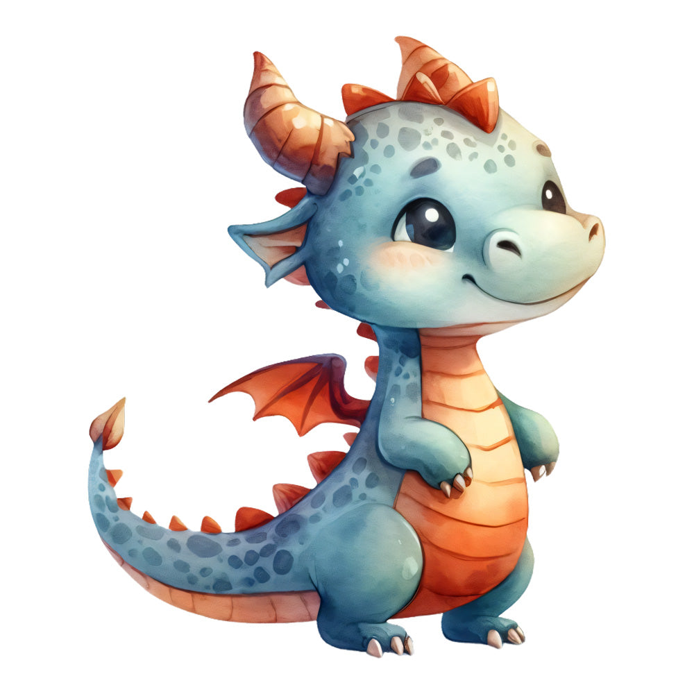Bügelbild Drache Baby blau
