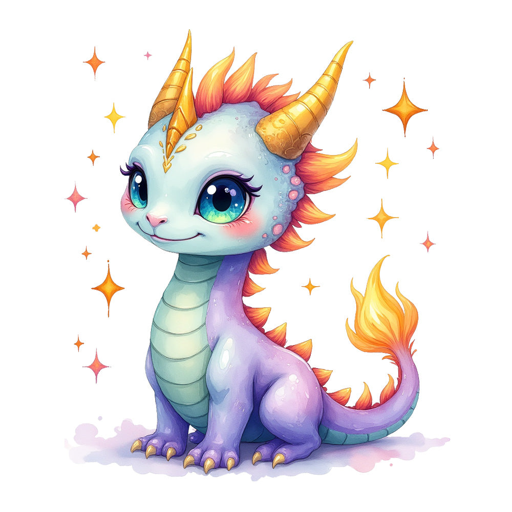 Bügelbild Drache Feuerschwanz