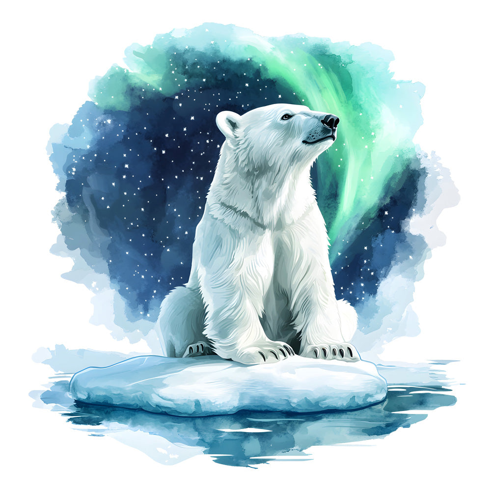 Bügelbild Polar Eisbär auf Scholle