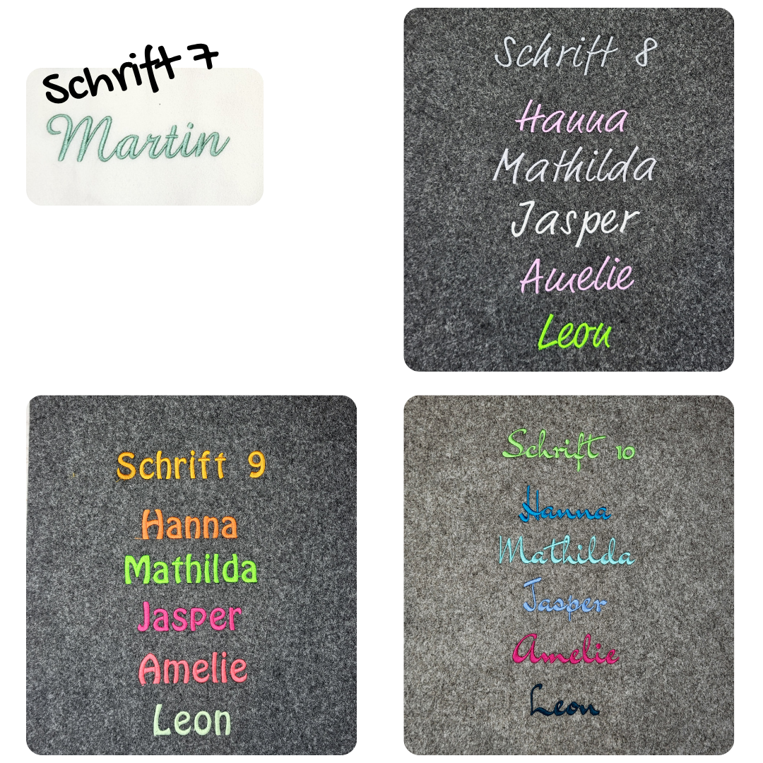 Rucksack- Name mit Schmetterling