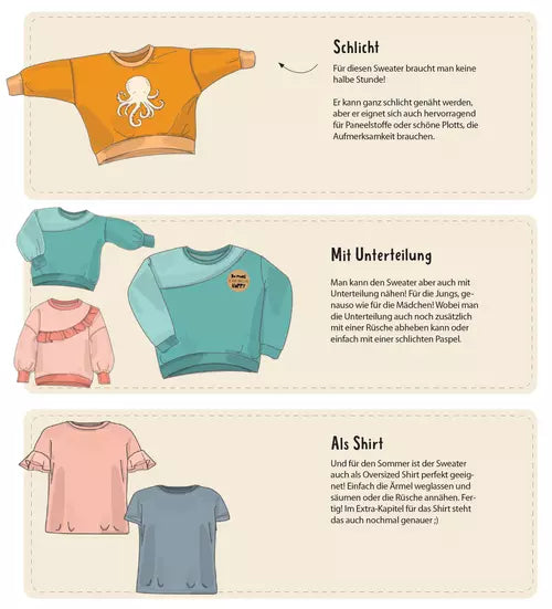 OVERSIZED SWEATER von Lybstes (Gr.56-116)