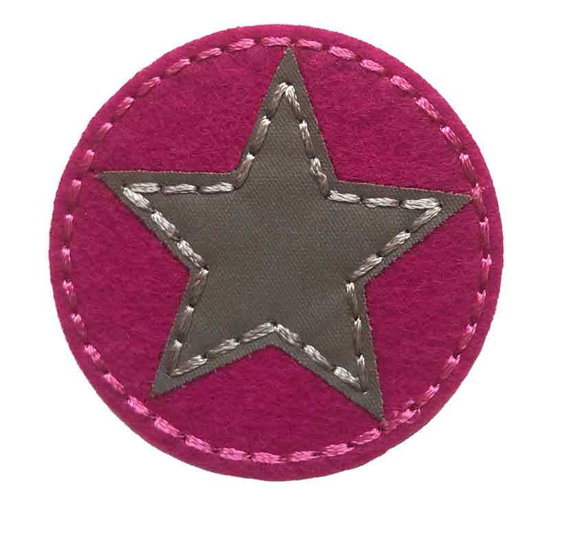 reflektierende Applikation (Stern pink)