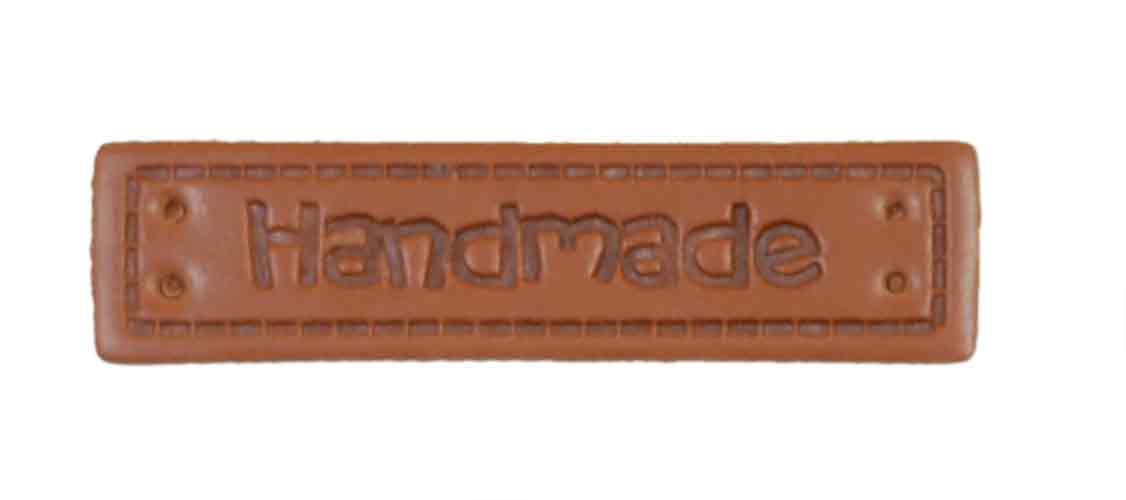 Zierteil "Handmade" Leder
