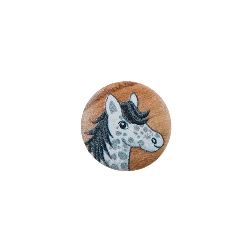 Holzknopf Pferd