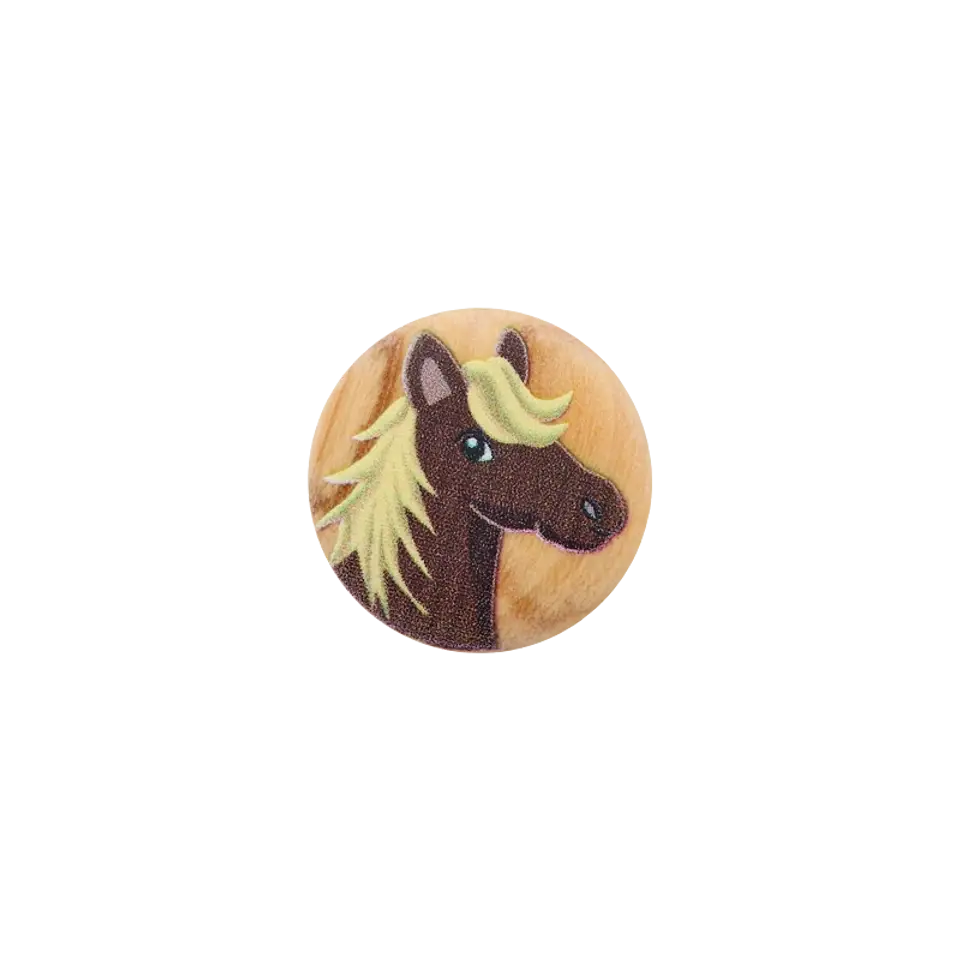 Holzknopf Pferd