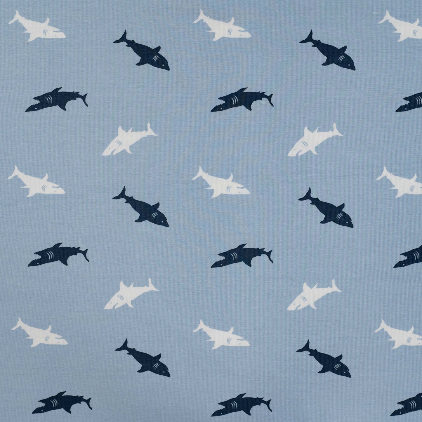 Baumwolle Jersey "Hai" blau