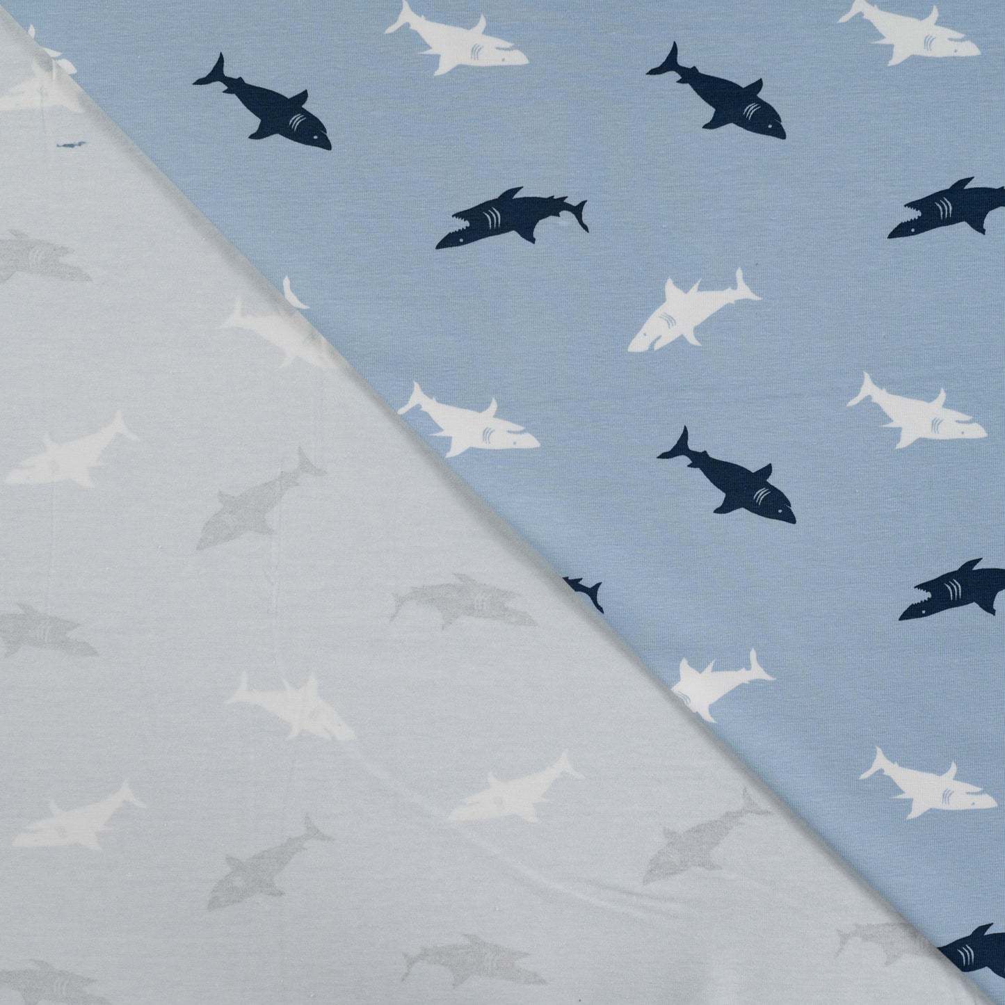 Baumwolle Jersey "Hai" blau