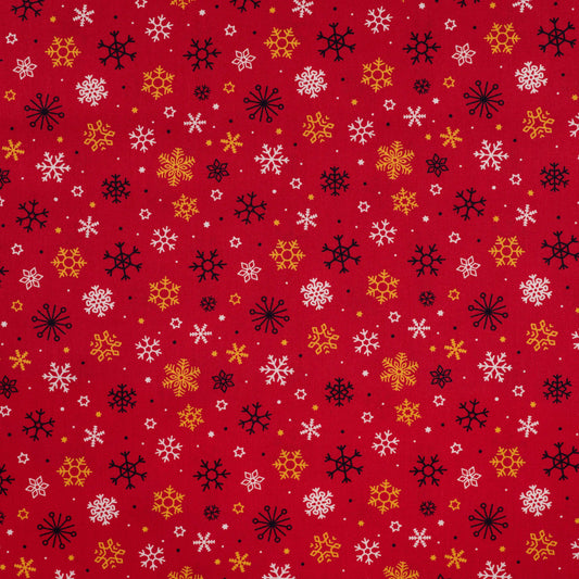 Baumwolle- Webware- Schneeflocken