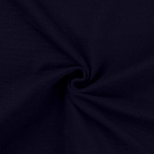 Double Gauze, Musselin, Dunkelblau