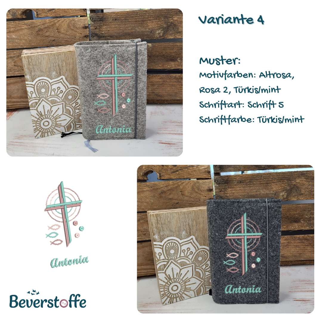 Gotteslobhülle-Kreuz, Fische, Wassertropfen