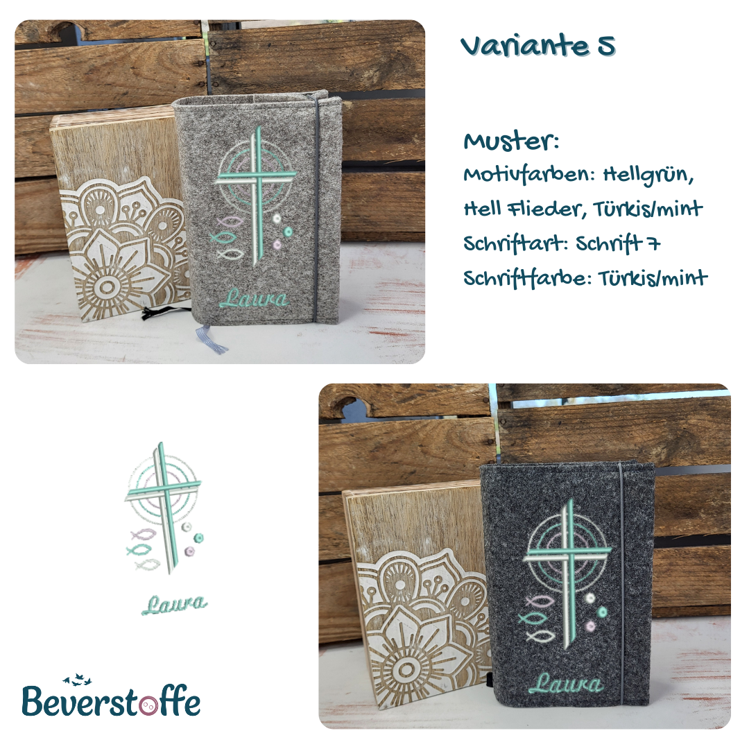 Gotteslobhülle-Kreuz, Fische, Wassertropfen