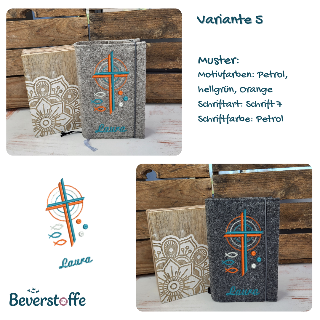 Gotteslobhülle-Kreuz, Fische, Wassertropfen