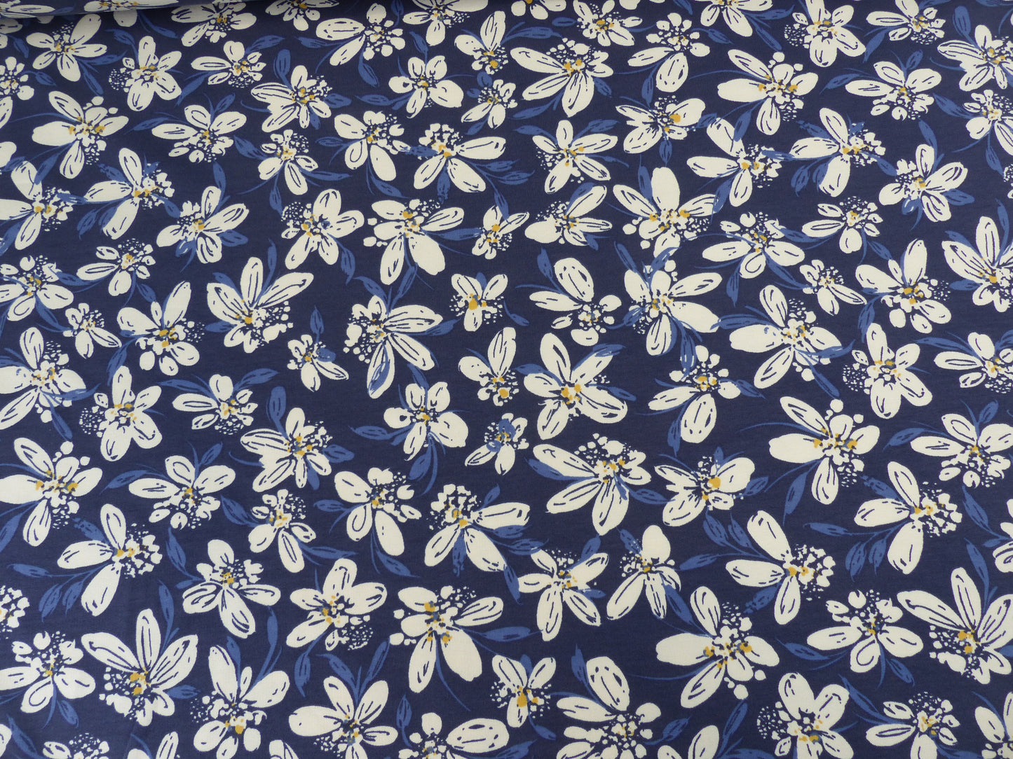 French Terry "Flower " Navy