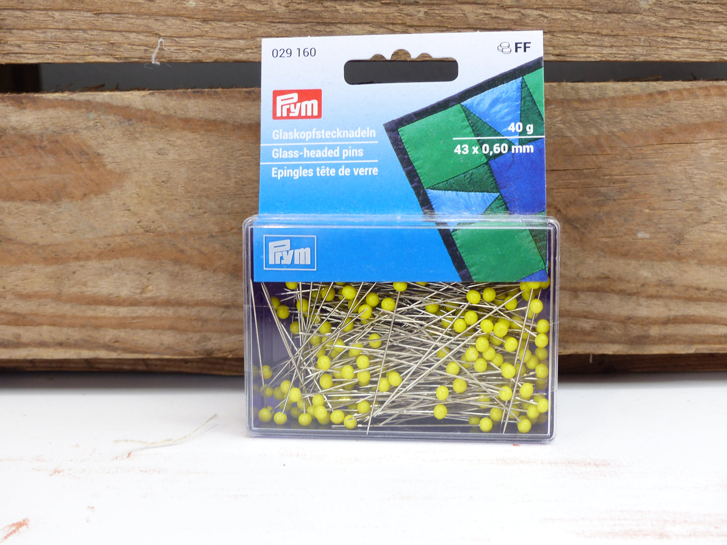 Glaskopfnadeln, 0,60 x 43mm, gelb, 40g