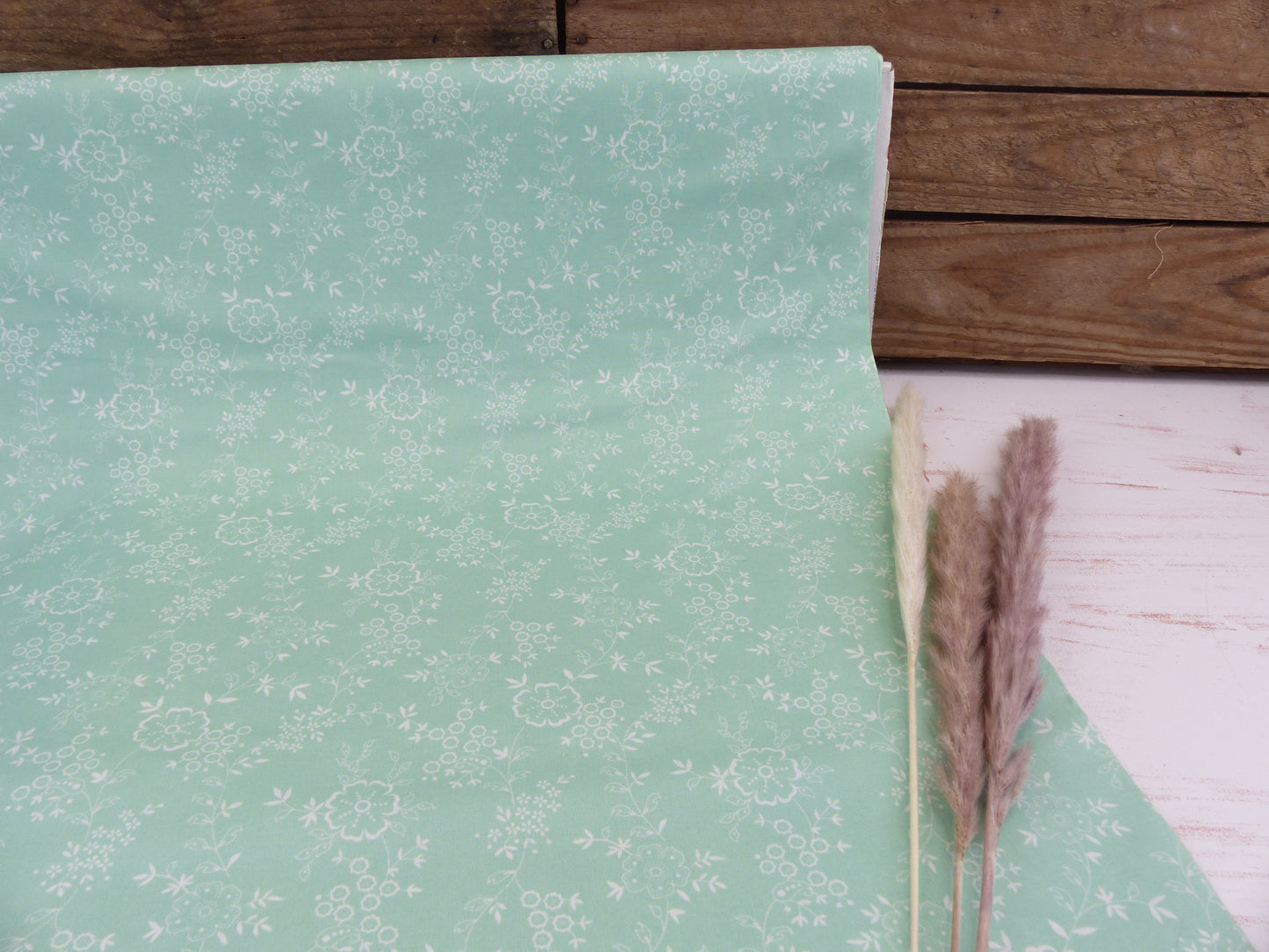 Baumwolle, Webware, Blumen, mint