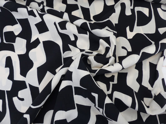 Viskose "Abstrakt" Schwarz