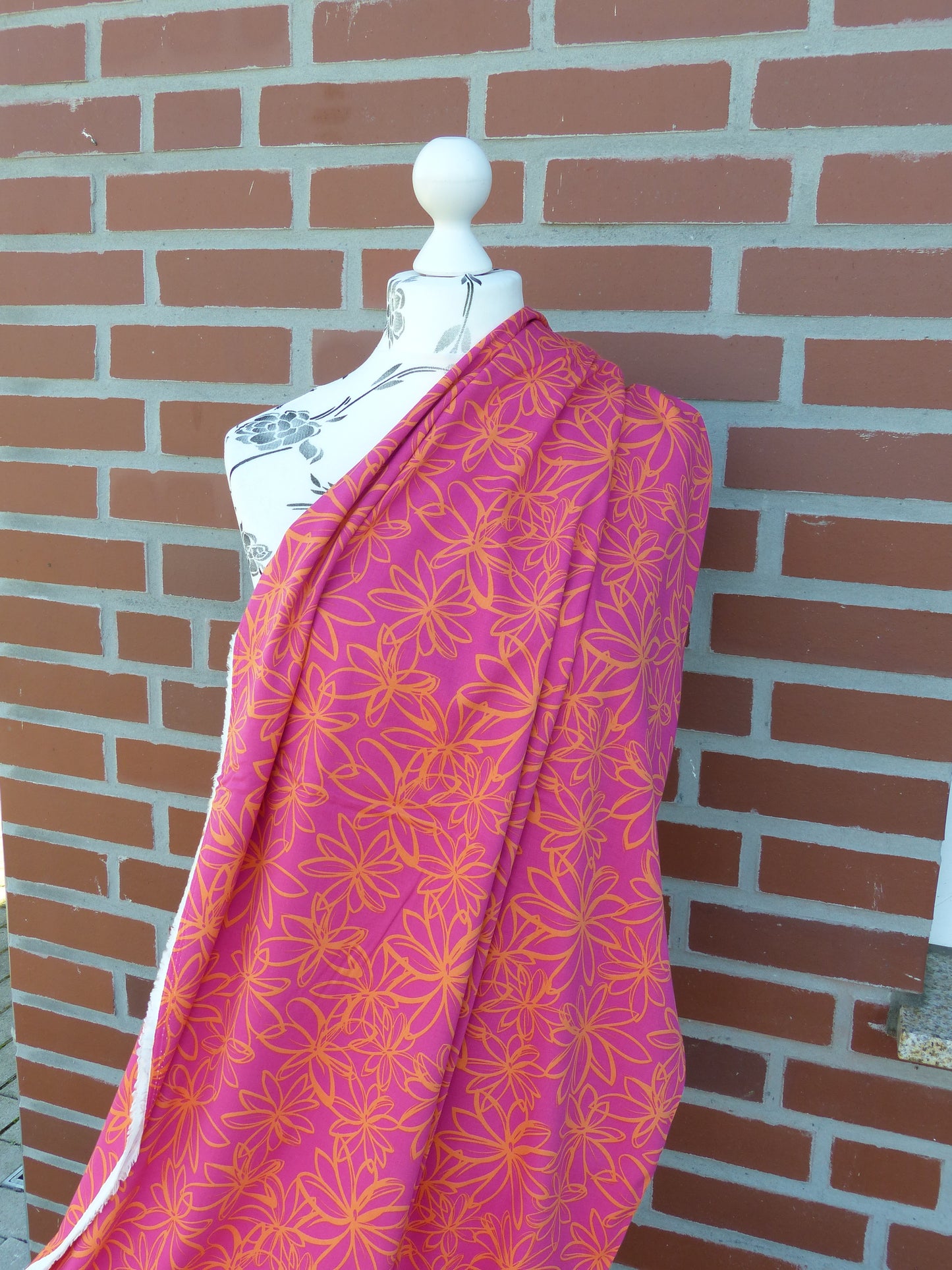 Rosella Stretch "Blumen" Fuchsia