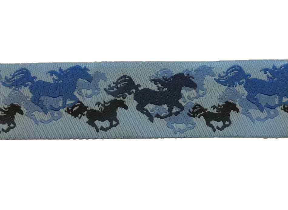 Webband Pferd, blau