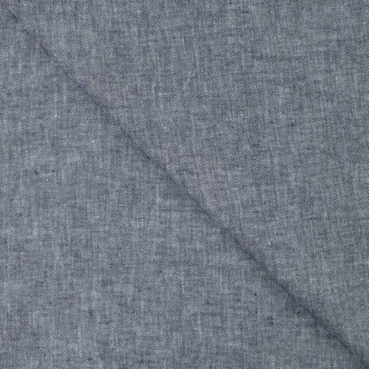 Leinen- Fischgrätenmuster Marine