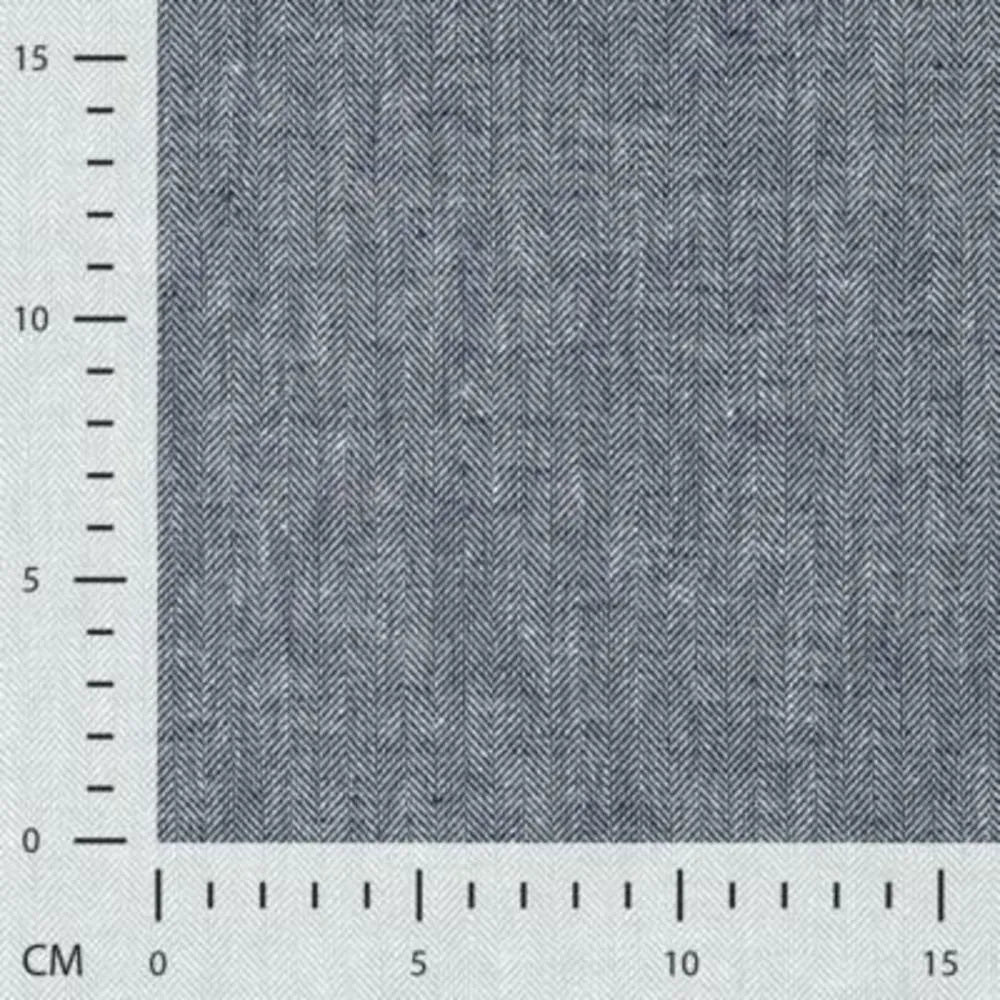 Leinen- Fischgrätenmuster Marine